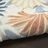 Nourison Aloha ALH33 Machine Made Ivory, Rose Rug