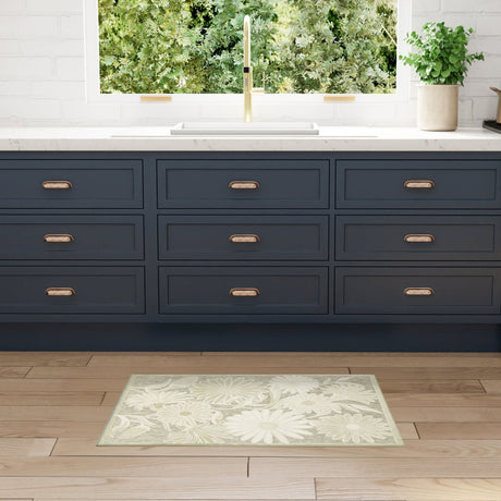 Nourison Aloha ALH33 Machine Made Ivory, Sage Rug