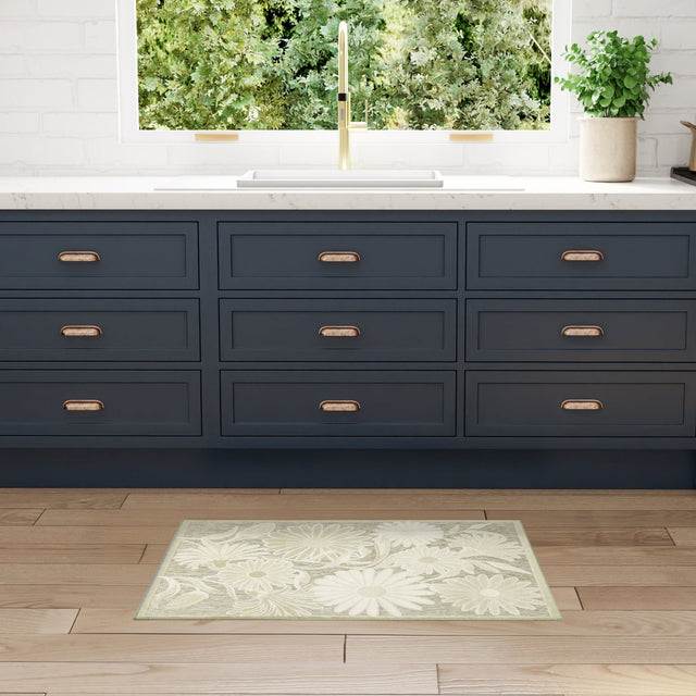 Nourison Aloha ALH33 Machine Made Ivory, Sage Rug