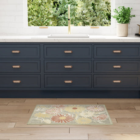 Nourison Aloha ALH33 Machine Made Sage, Rose Rug
