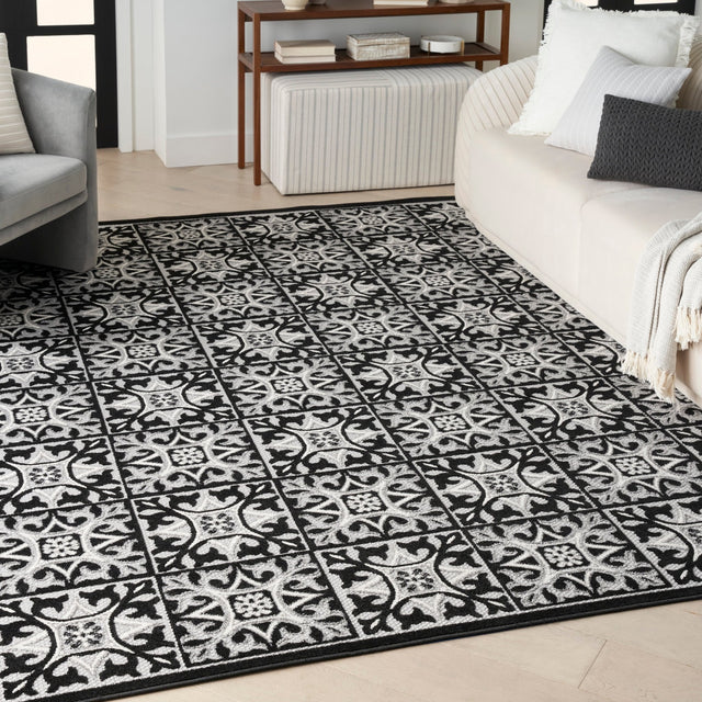 Nourison Aloha Alh34 Black White Rug - Nourison - 99446173447