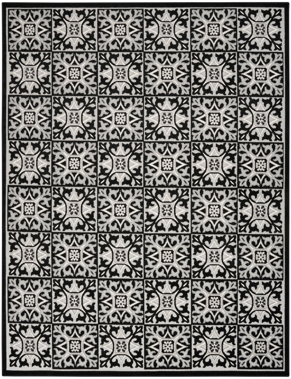 Nourison Aloha Alh34 Black White Rug - Nourison - 99446173447