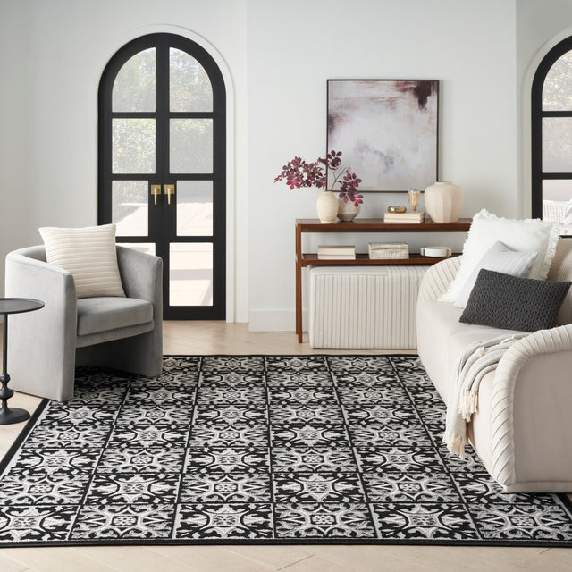 Nourison Aloha Alh34 Black White Rug - Nourison - 99446173546