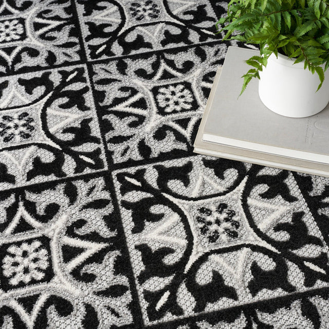 Nourison Aloha Alh34 Black White Rug - Nourison - 99446173546