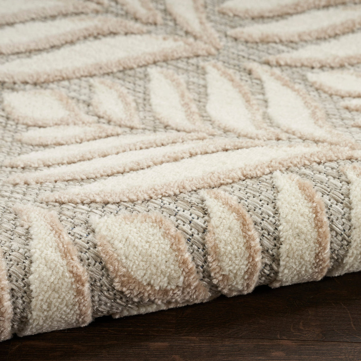 Nourison Aloha Alh35 Ivory Grey Rug - Nourison - 99446175090