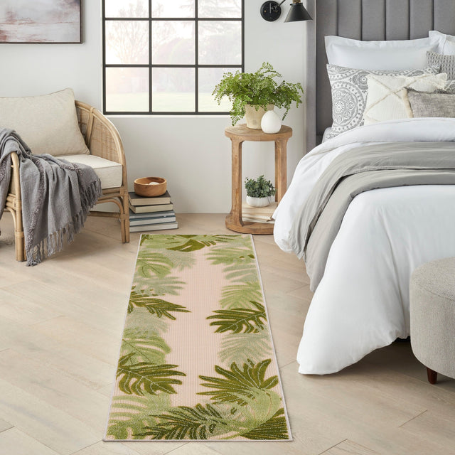 Nourison Aloha Alh40 Ivory Green Rug - Nourison - 99446953612