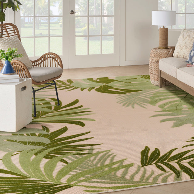 Nourison Aloha Alh40 Ivory Green Rug - Nourison - 99446953612