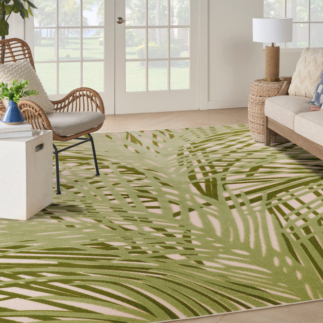 Nourison Aloha Alh41 Ivory Green Rug - Nourison - 99446953728