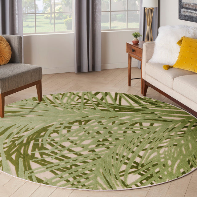 Nourison Aloha Alh41 Ivory Green Rug - Nourison - 99446953742