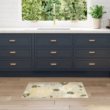 Nourison Aloha ALH42 Machine Made Ivory, Green Rug