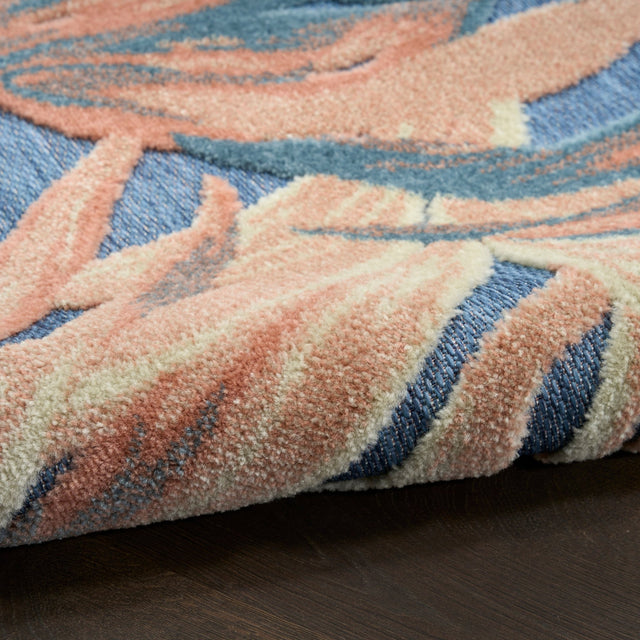 Nourison Aloha ALH43 Machine Made Blue, Rose Rug