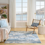 Nourison Aloha ALH43 Machine Made Ivory, Blue Rug