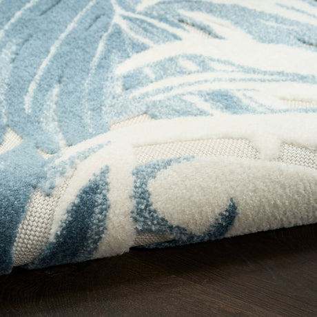 Nourison Aloha ALH43 Machine Made Ivory, Blue Rug