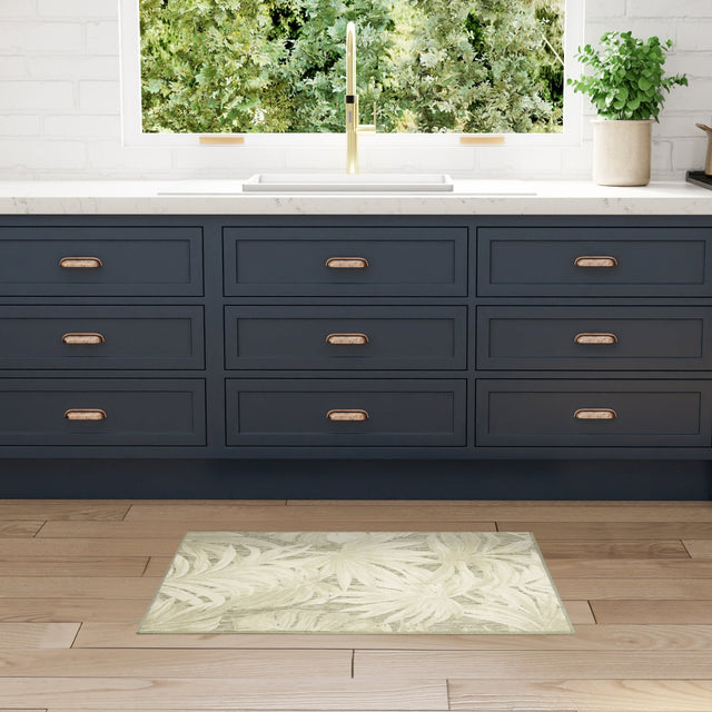 Nourison Aloha ALH43 Machine Made Ivory, Sage Rug