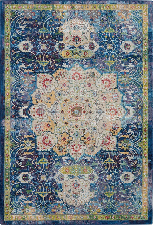 Nourison Ankara Global Anr03 Blue Rugs - Nourison - 99446456519