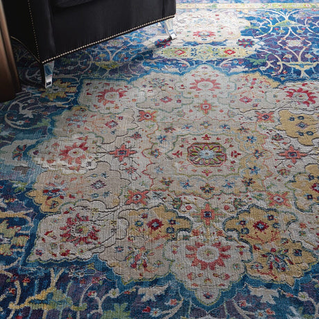 Nourison Ankara Global Anr03 Blue Rugs - Nourison - 99446456519