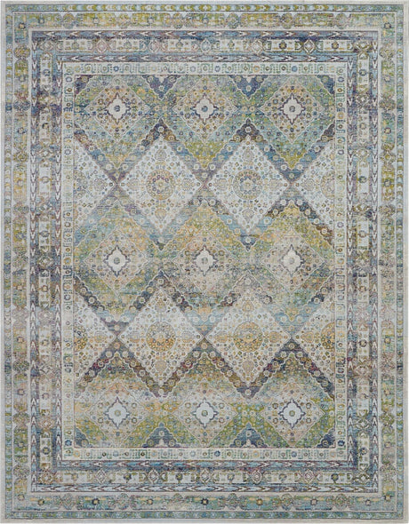 Nourison Ankara Global Anr07 Blue / Green Rugs - Nourison - 99446457318