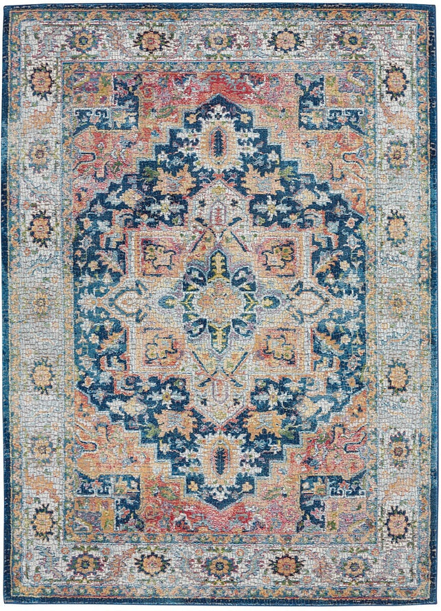 Nourison Ankara Global Anr11 Blue / Multicolor Rugs - Nourison - 99446498007