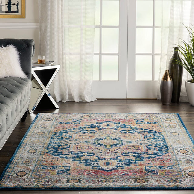 Nourison Ankara Global Anr11 Blue / Multicolor Rugs - Nourison - 99446498007