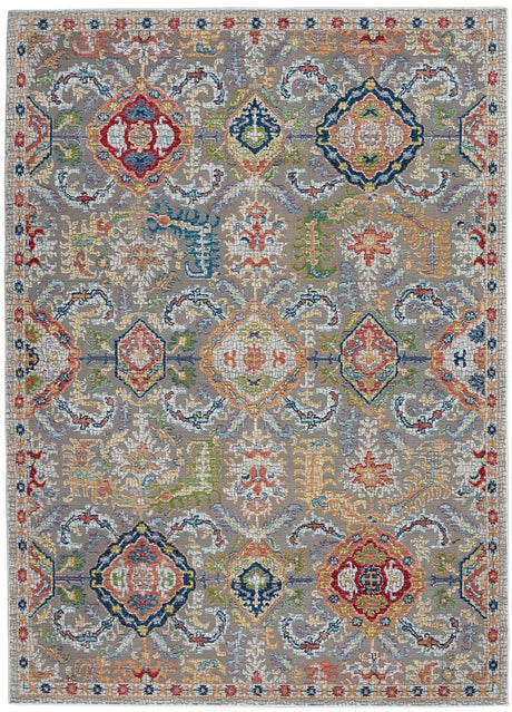 Nourison Ankara Global Anr12 Grey / Multicolor Rugs - Nourison - 99446498137