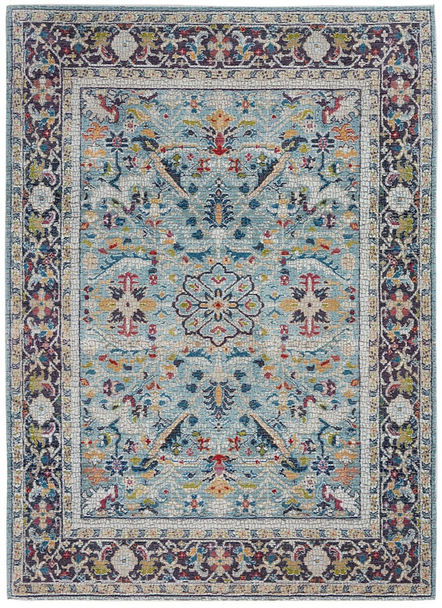 Nourison Ankara Global Anr14 Teal / Multicolor Rugs - Nourison - 99446498366