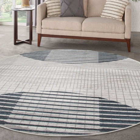 Nourison Astra ASW03 Ivory Blue Rugs - 99446119810