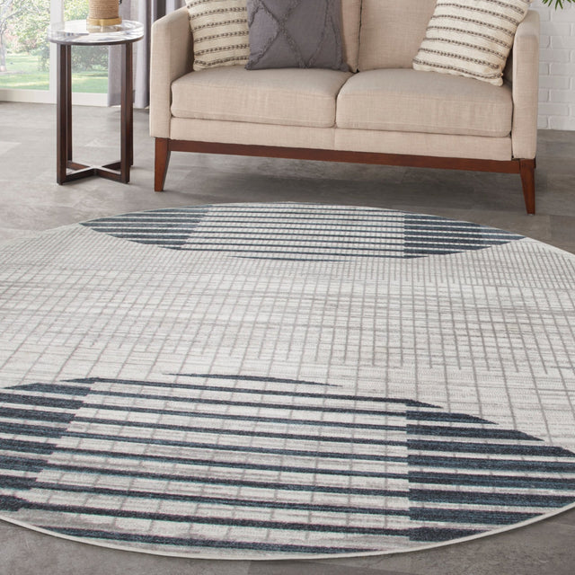 Nourison Astra ASW03 Ivory Blue Rugs - 99446119810