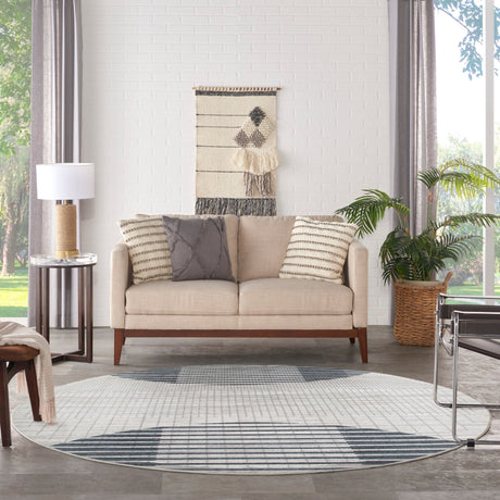 Nourison Astra ASW03 Ivory Blue Rugs - 99446119810