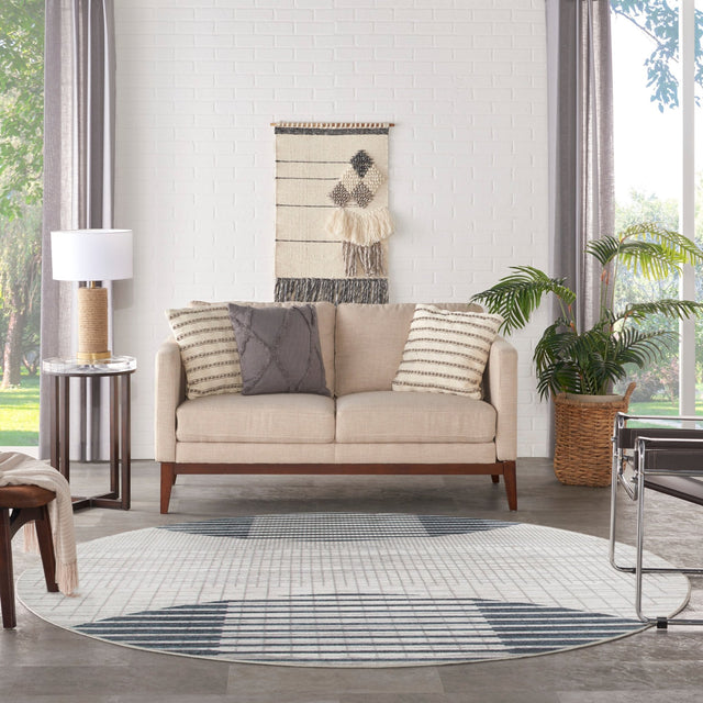 Nourison Astra ASW03 Ivory Blue Rugs - 99446119810