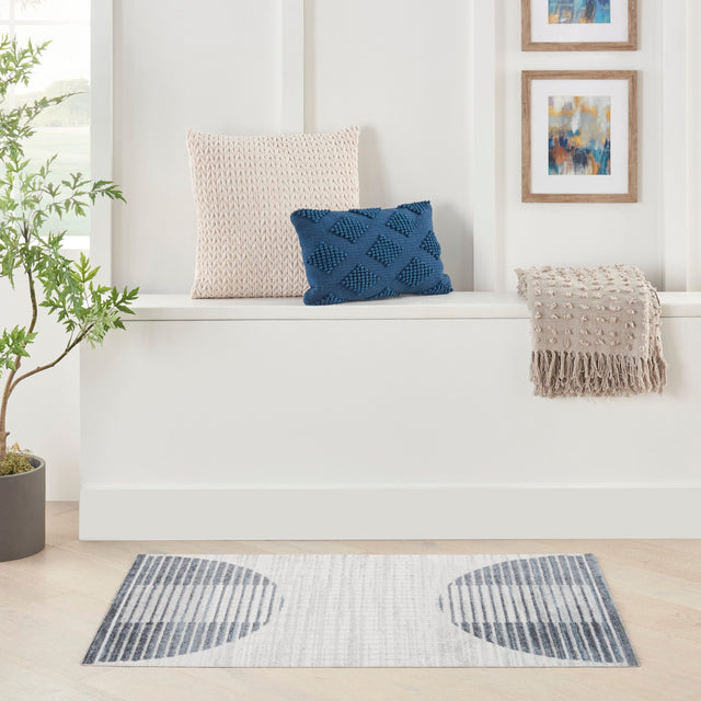 Nourison Astra ASW03 Ivory Blue Rugs - 99446119810