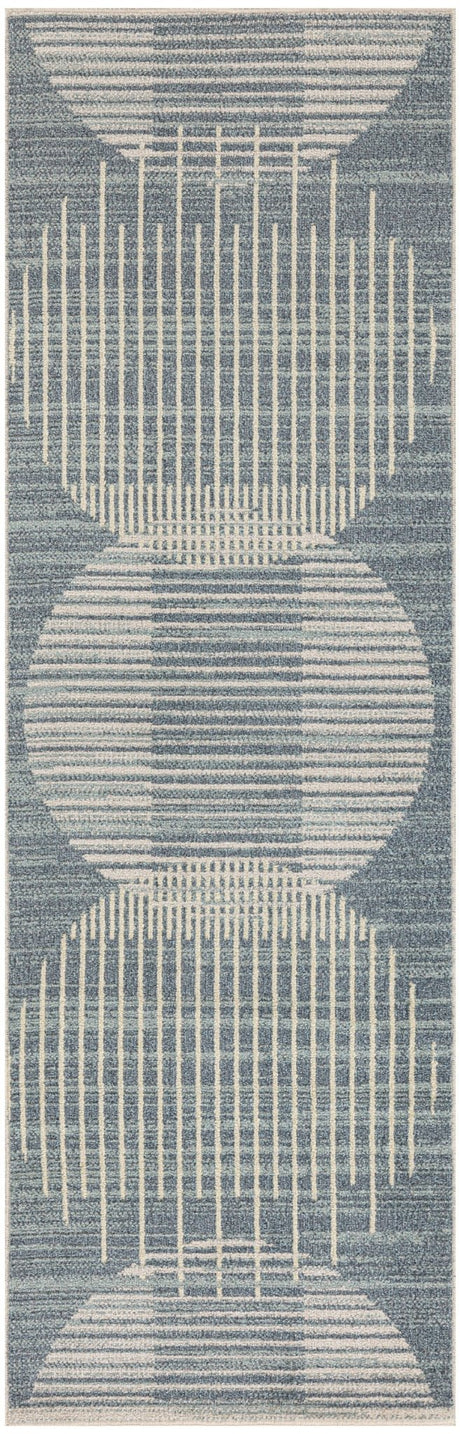 Nourison Astra Machine Washable ASW03 Machine Made Blue Rug