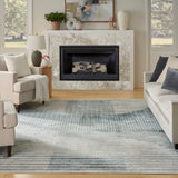 Nourison Astra Machine Washable ASW03 Machine Made Blue Rug