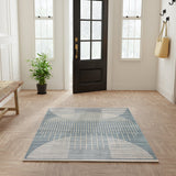 Nourison Astra Machine Washable ASW03 Machine Made Blue Rug