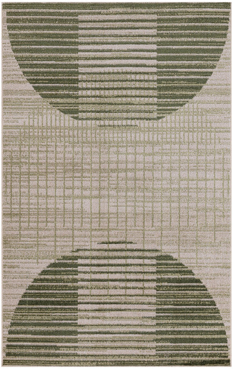 Nourison Astra Machine Washable ASW03 Machine Made Ivory, Olive Rug