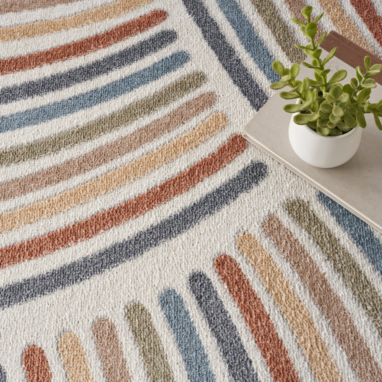 Nourison Astra Machine Washable Asw08 Ivory Multicolor Rug - Nourison - 99446973634