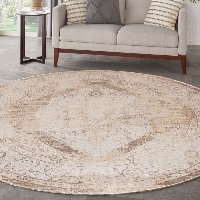 Nourison Astra Machine Washable Asw11 Beige Rug - Nourison - 99446964045