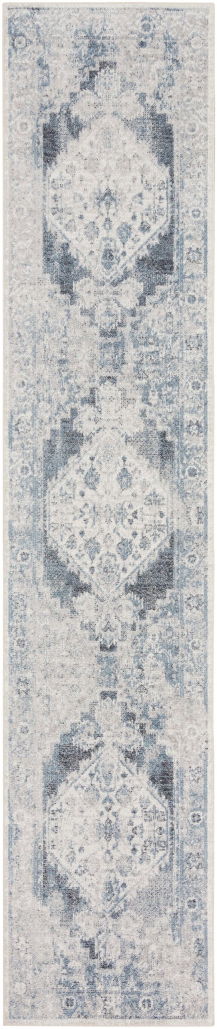 Nourison Astra Machine Washable Asw11 Blue/Ivory Rug - Nourison - 99446123657