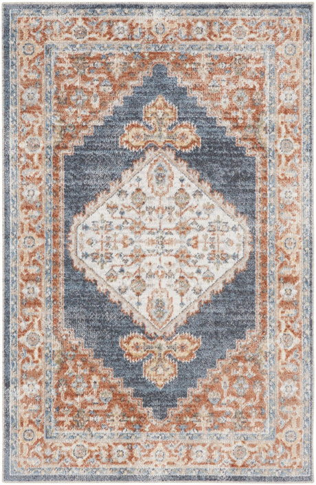 Nourison Astra Machine Washable Asw11 Denim Multi Rug - Nourison - 99446124517