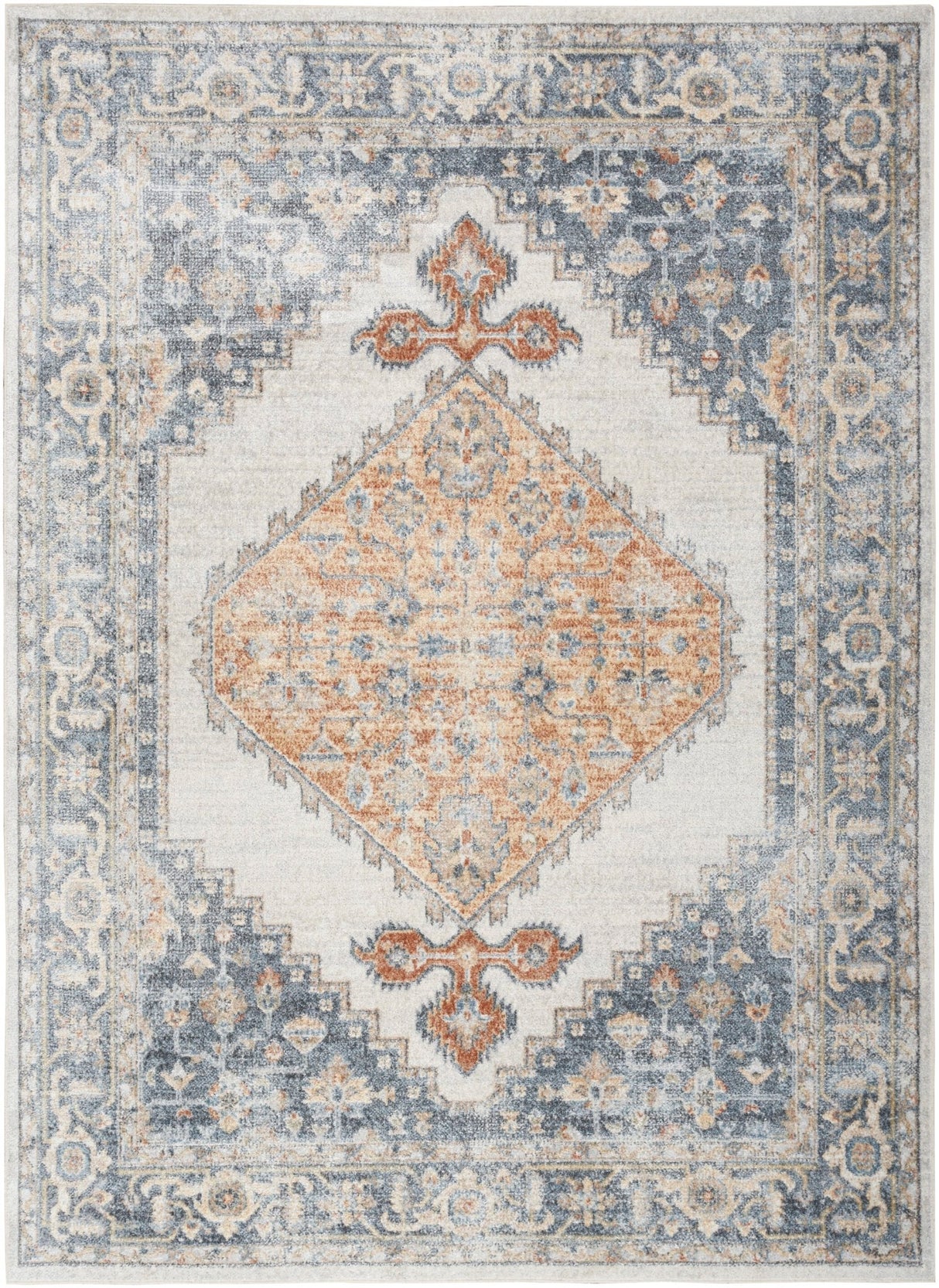 Nourison Astra Machine Washable Asw11 Grey/Gold Rug - Nourison - 99446124449