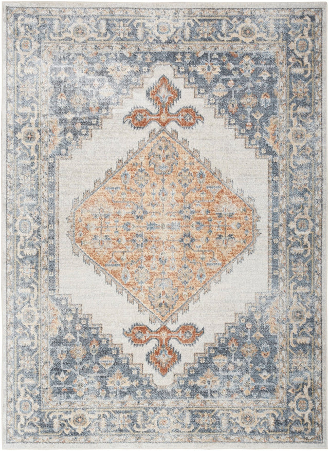 Nourison Astra Machine Washable Asw11 Grey/Gold Rug - Nourison - 99446124449