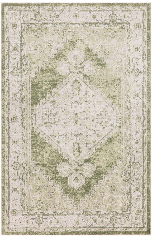 Nourison Astra Machine Washable Asw11 Ivory Green Rug - Nourison - 99446964069