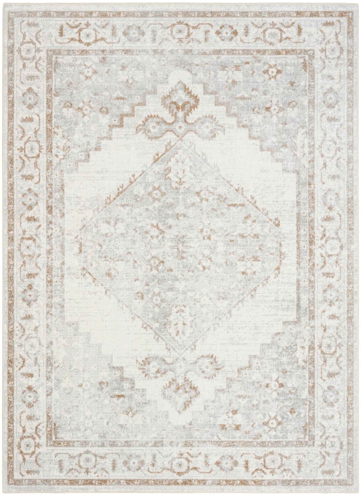 Nourison Astra Machine Washable ASW11 Machine Made Grey Rug