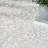Nourison Astra Machine Washable ASW11 Machine Made Light Grey Rug