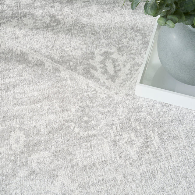 Nourison Astra Machine Washable ASW11 Machine Made Light Grey Rug