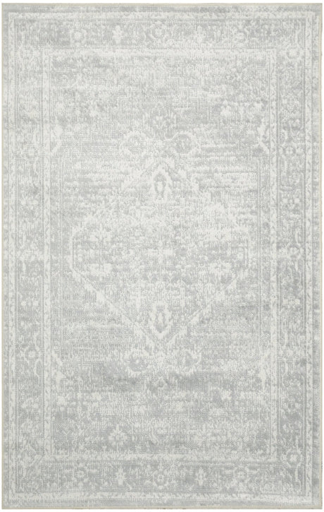 Nourison Astra Machine Washable ASW11 Machine Made Light Grey Rug