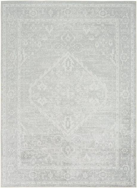 Nourison Astra Machine Washable ASW11 Machine Made Light Grey Rug