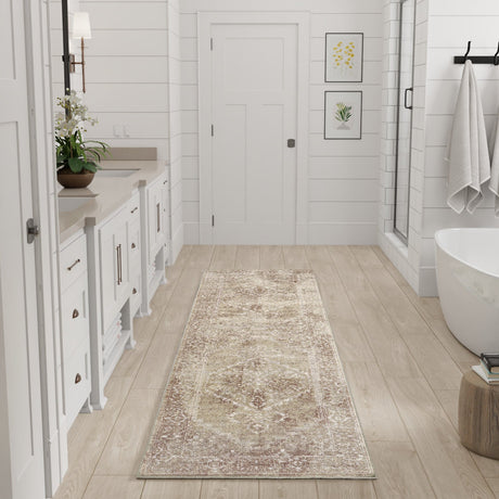 Nourison Astra Machine Washable ASW11 Machine Made Rust, Multicolor Rug