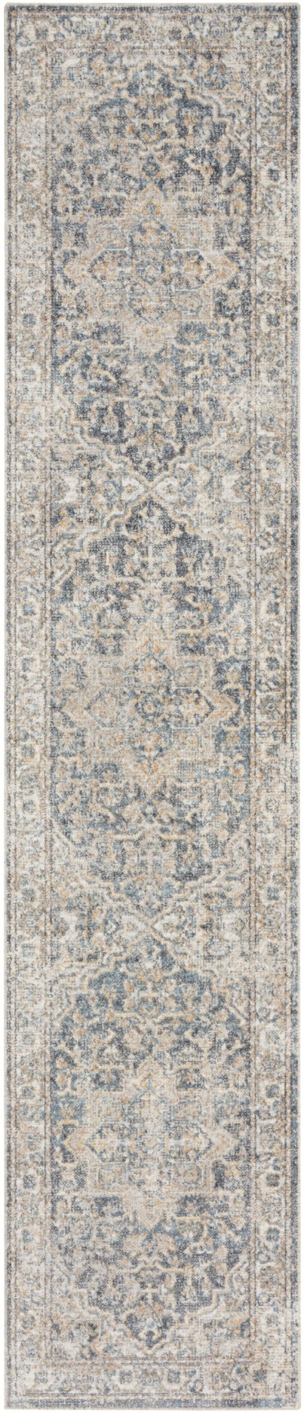 Nourison Astra Machine Washable Asw12 Grey/Blue Rug - Nourison - 99446124753