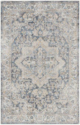 Nourison Astra Machine Washable Asw12 Grey/Blue Rug - Nourison - 99446124890