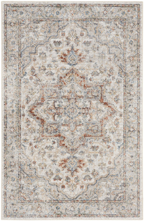 Nourison Astra Machine Washable Asw12 Grey/Multi Rug - Nourison - 99446126191